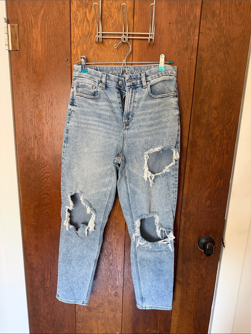 American Eagle Outfitters Light Blue Distressed Boyfriend Jeans